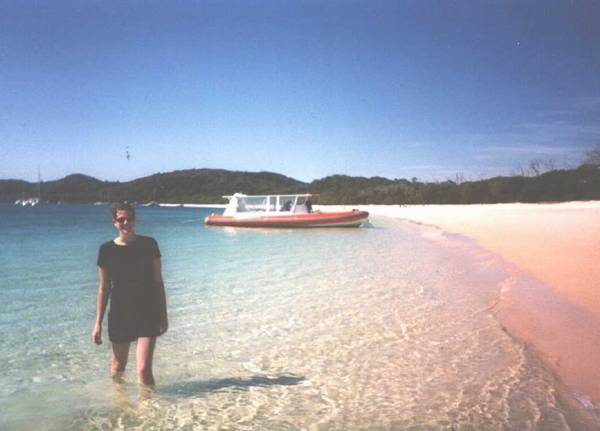 Nina at the beach on Whitsunday Island